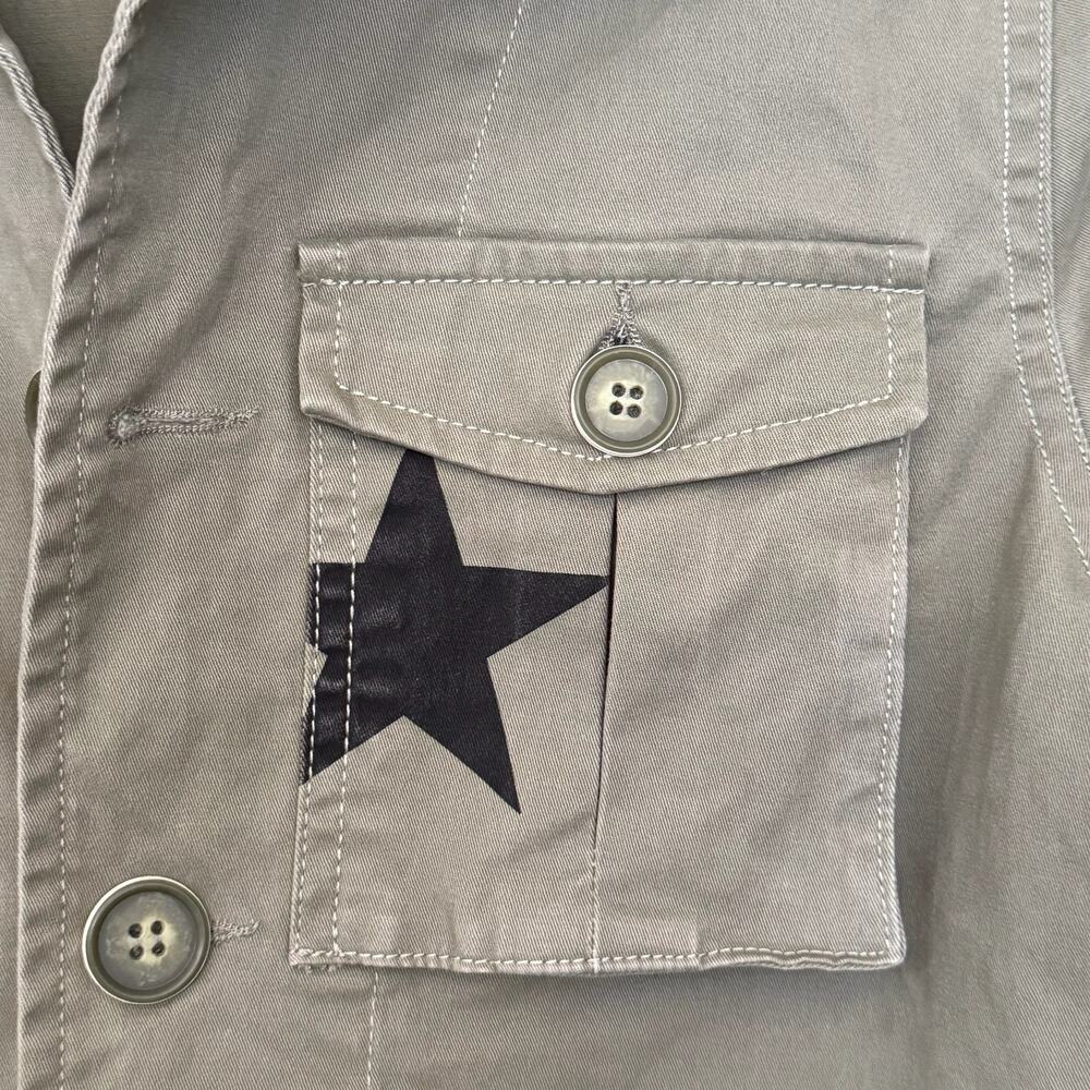 Cezele Olive Green Black Star Military Utility Jacket Size M - Picture 9 of 15